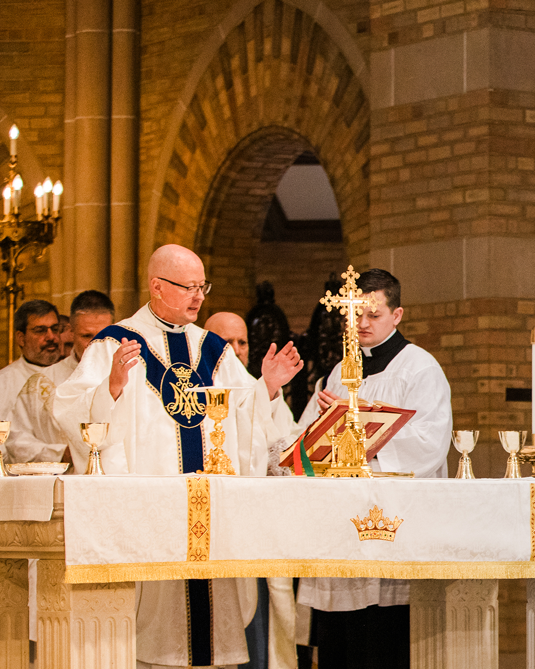 Archbishop Golka during the blessing at a parish at mass in Denver, Colorado.
