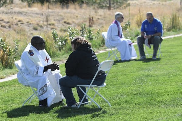 AURORAVeterans gathered for the annual In God We Trust Mass and event at the Colorado Freedom Memorial on Saturday, September 21, 2024. (Photo by James Baca)